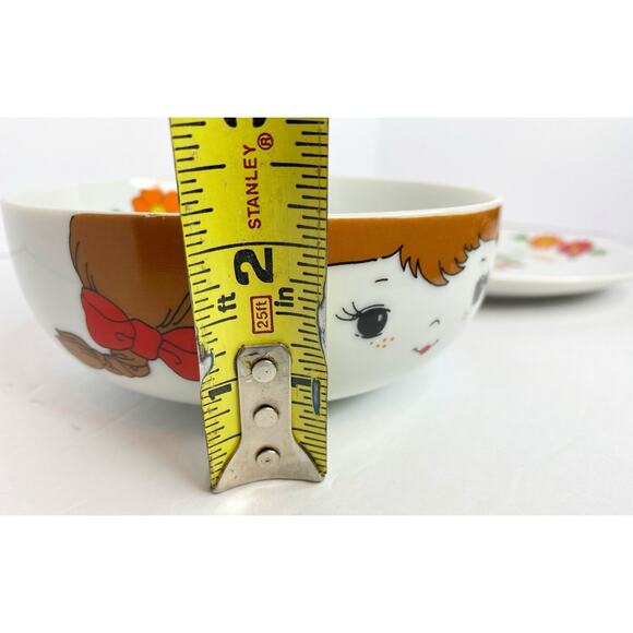 Fred Roberts 70s Farm Girl Stacking Porcelain Bowl Dish Set Japan Childs Vtg - Picture 12 of 13